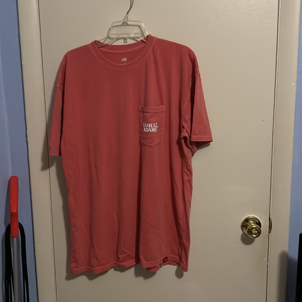 Sportique Premium Brand Apparel Xl Pink Samuel Adams Pink And White Shirt